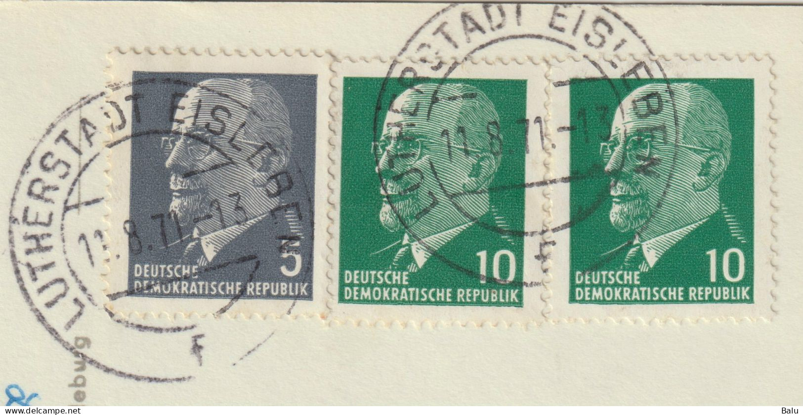 MBK S/w Lutherstadt Eisleben Lutherdenkmal Sterbehaus Geburtshaus 1969. Postalisch Gelaufen. 3 Scans - Eisleben