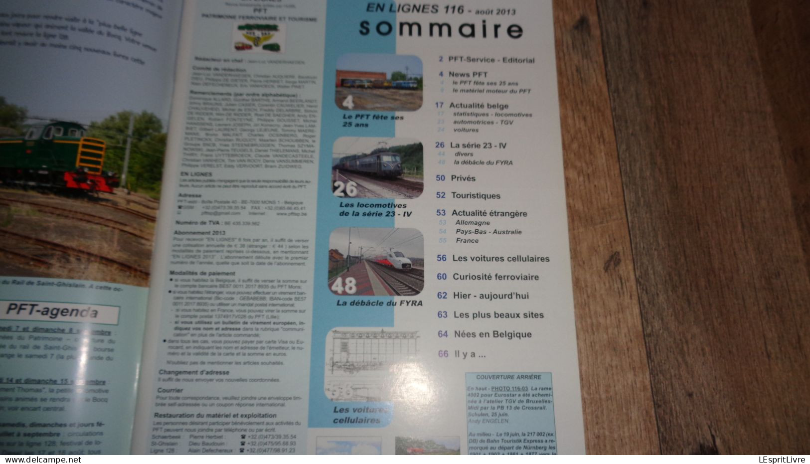 EN LIGNES Revue Ferroviaire N° 116 SNCB NMBS Chemins De Fer Locomotives Electriques Série 23 4ème P Wagons Cellulaires - Chemin De Fer & Tramway