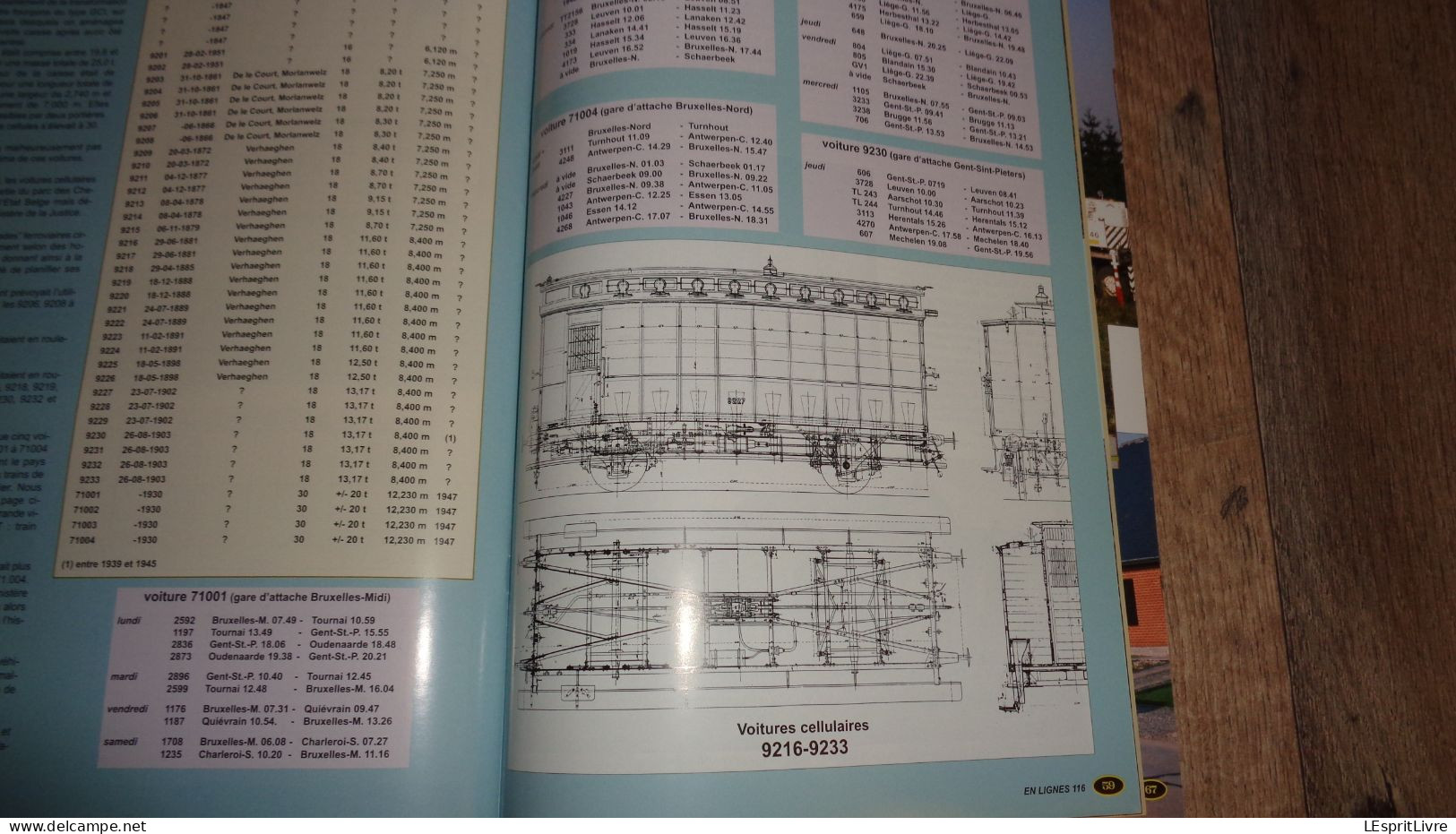 EN LIGNES Revue Ferroviaire N° 116 SNCB NMBS Chemins de Fer Locomotives Electriques Série 23 4ème P Wagons Cellulaires