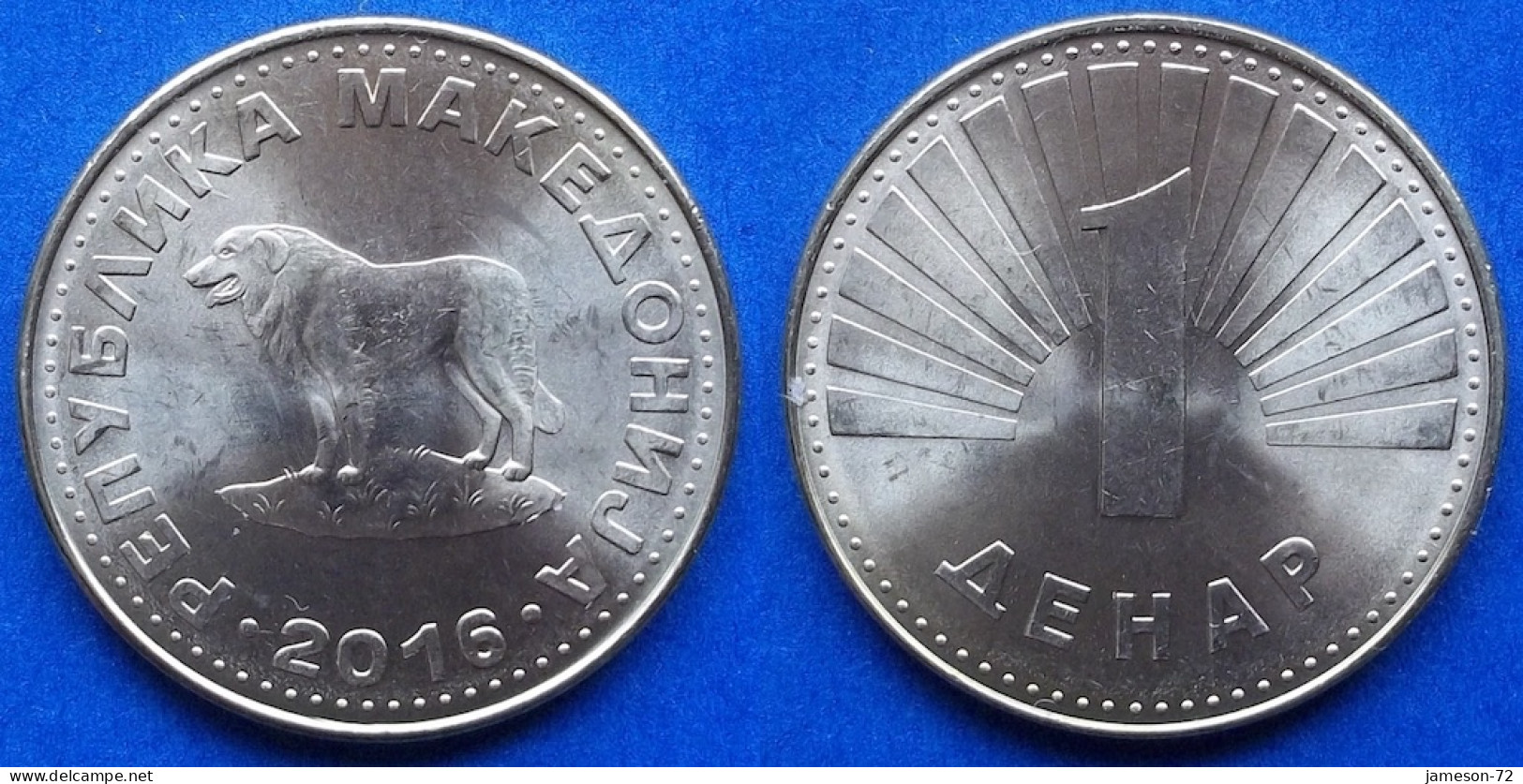 MACEDONIA - 1 Denar 2016 "Macedonian Sheepdog" KM# 2a Republic (1991) - Edelweiss Coins - Macedonia Del Nord