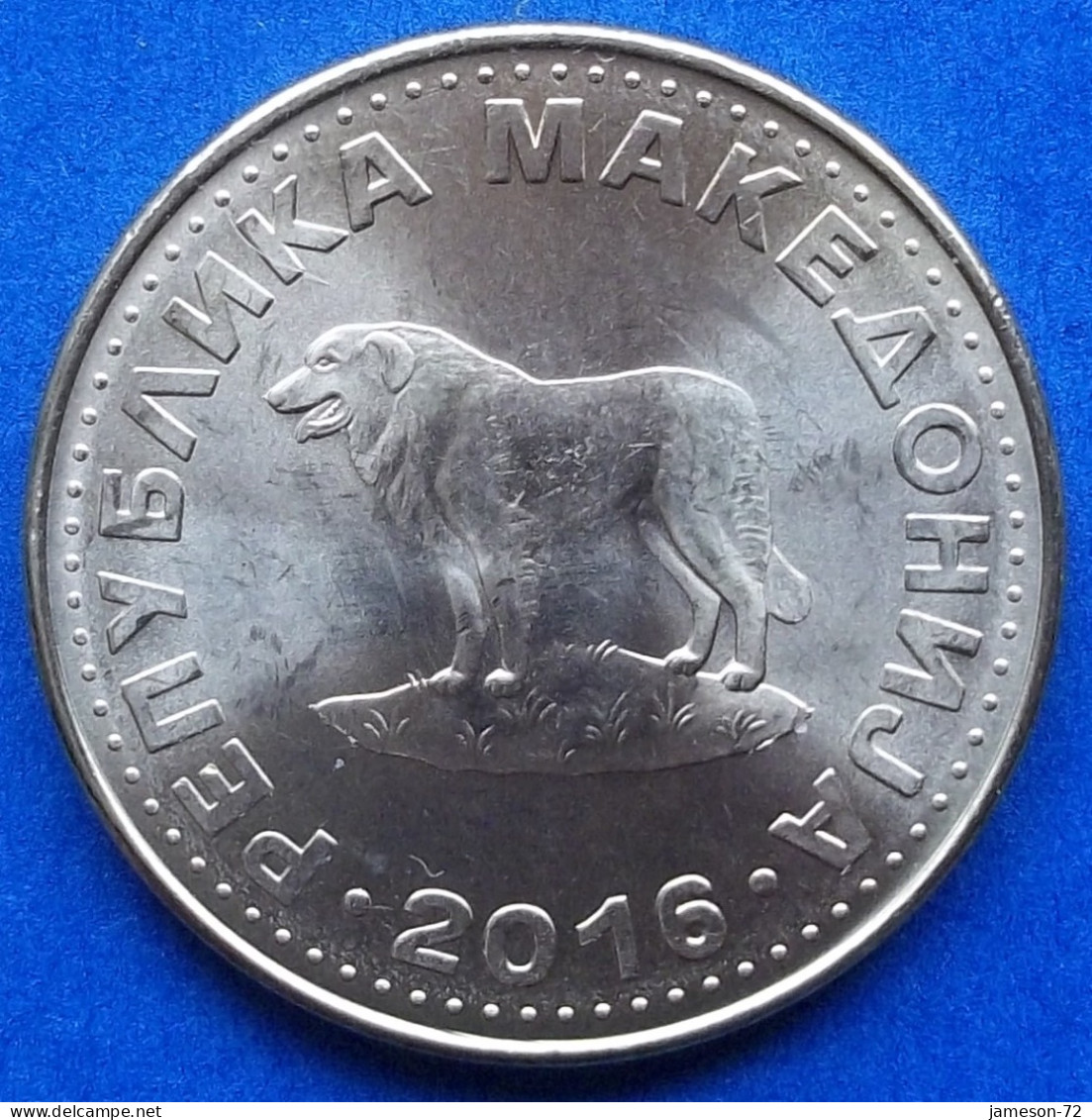 MACEDONIA - 1 Denar 2016 "Macedonian Sheepdog" KM# 2a Republic (1991) - Edelweiss Coins - Nordmazedonien