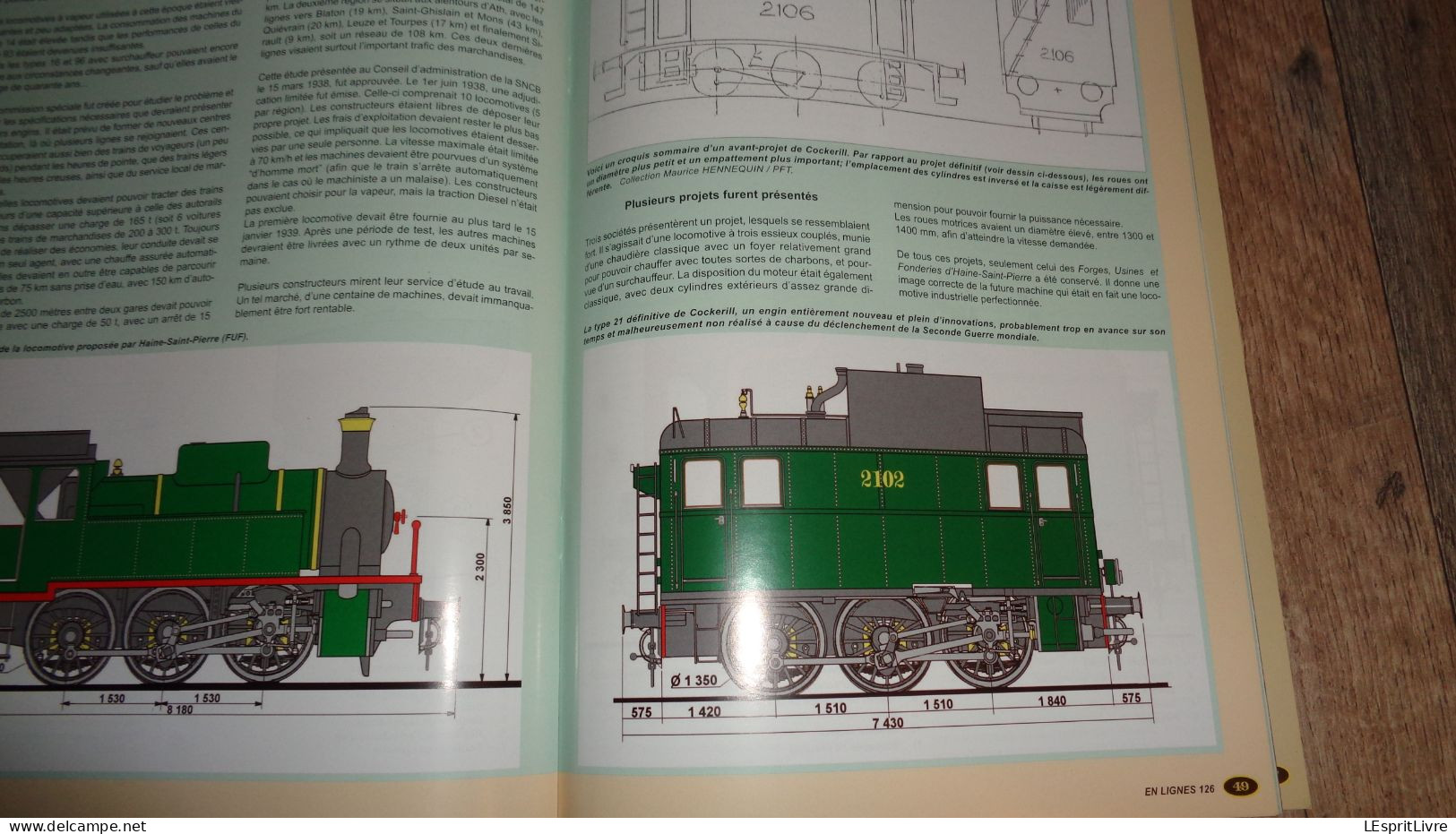 EN LIGNES Revue Ferroviaire N° 126 SNCB NMBS Chemins de Fer Locomotive à Gazogène Nord Belge Voitures Tramways Franco