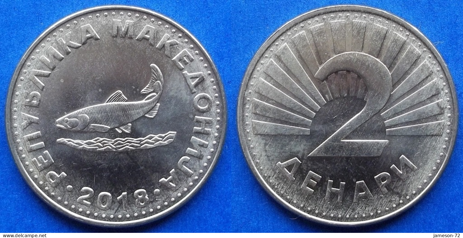 MACEDONIA - 2 Denari 2018 "Trout" KM# 3a Republic (1991) - Edelweiss Coins - Nordmazedonien