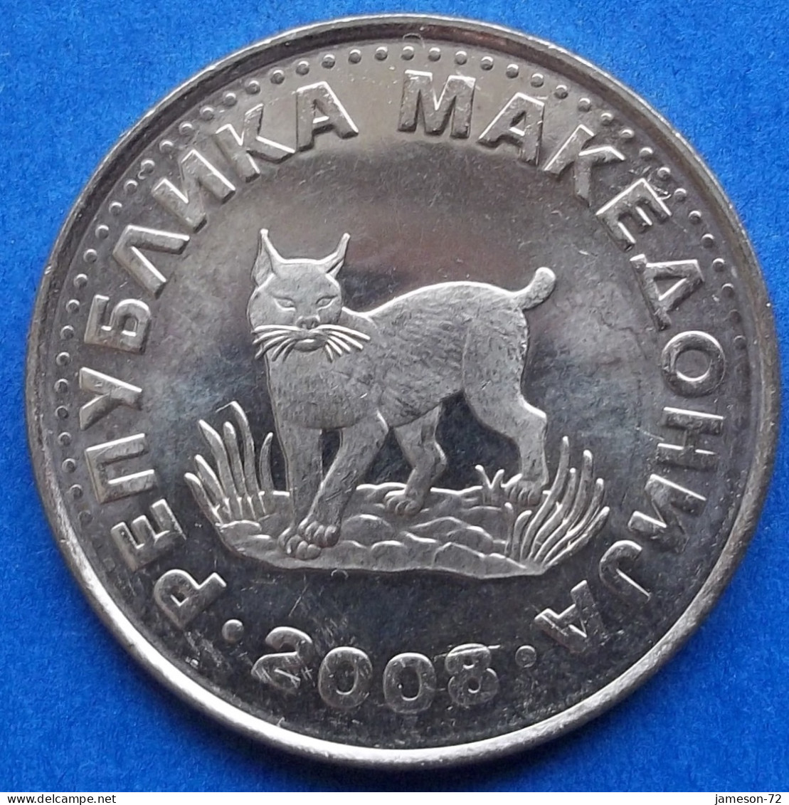 MACEDONIA - 5 Denari 2008 "European Lynx" KM# 4 Republic (1991) - Edelweiss Coins - Macedonia Del Nord