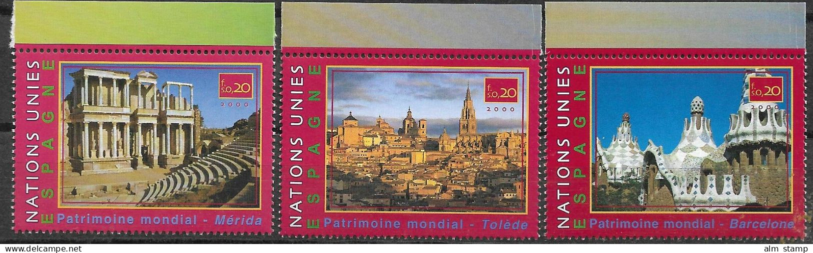 2000 UNO  Genf   Mi. 401-6 **MNH Welterbe Spanien - Unused Stamps
