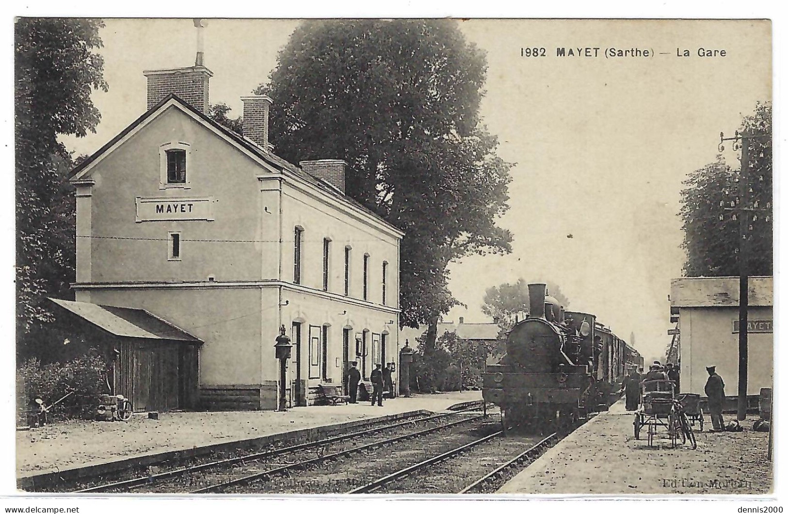 MAYET (72) - La Gare - TRAIN - Ed. Moreau - Mayet