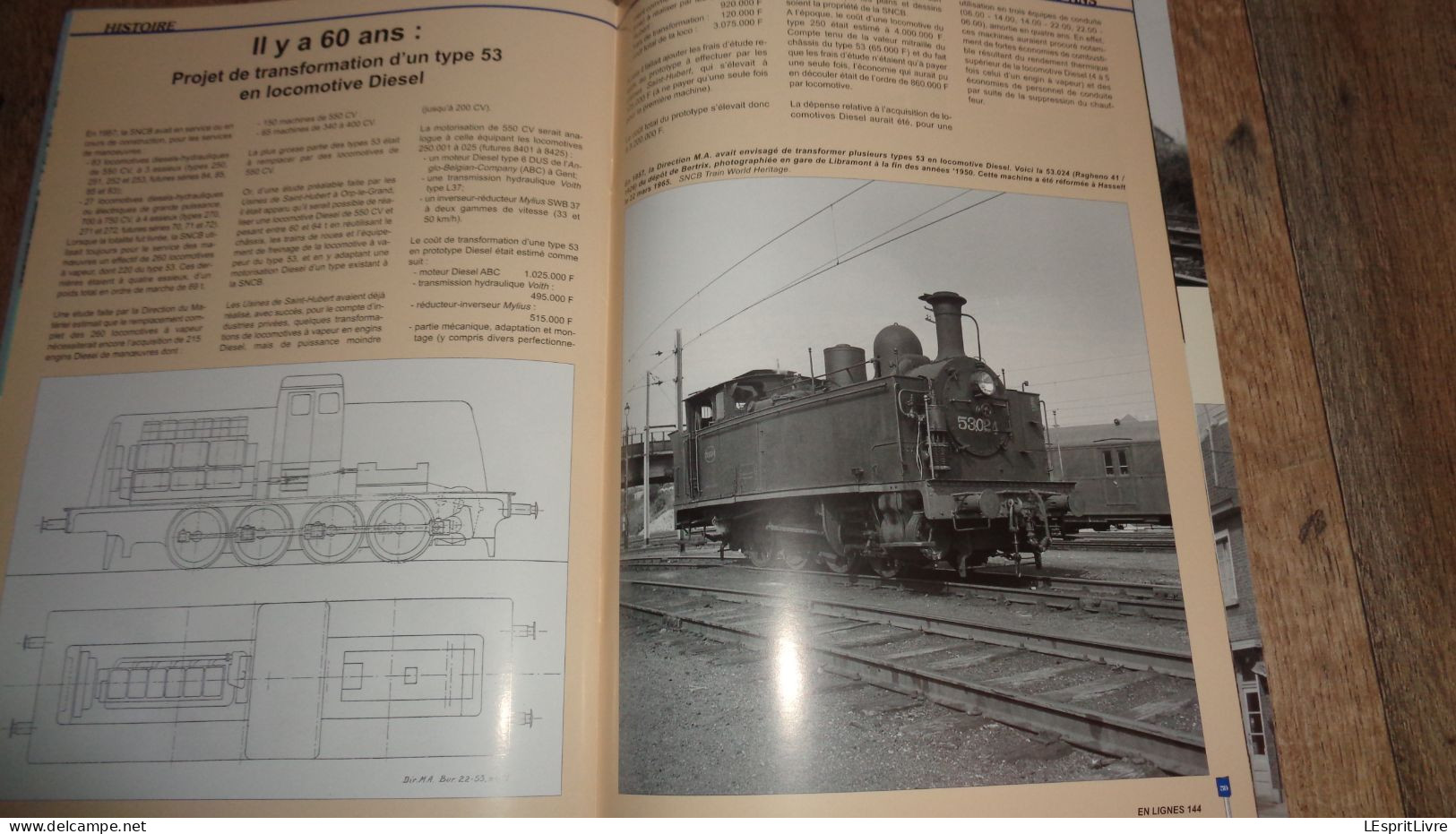 EN LIGNES Revue Ferroviaire N° 144 SNCB NMBS Chemins de Fer Locomotive Voitures Type M3 Diesel Type 53