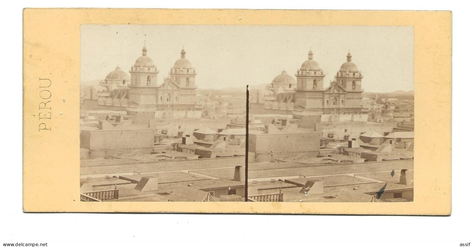 Pérou Peru Photographie Stéréo 1864 Vue Générale N° 15 San Pedro Lima Vista General - Stereo-Photographie