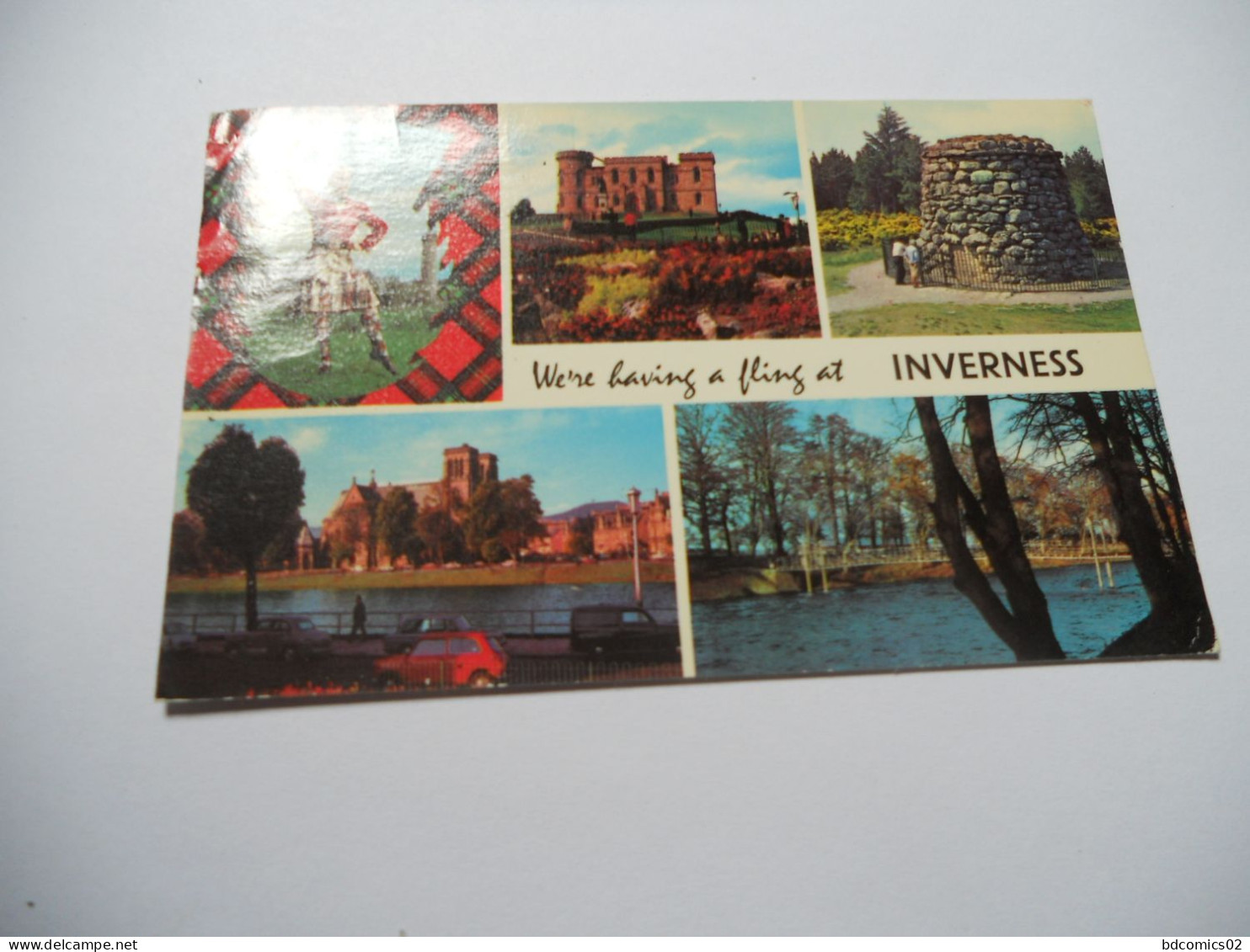 ANGLETERRE ROYAUME UNI CARTE ANCIENNE  DE 1977  ECOSSE INVERNESS CASTLE CATHEDRAL NESS ISLANDS NEMORIAL CAIRN - Inverness-shire