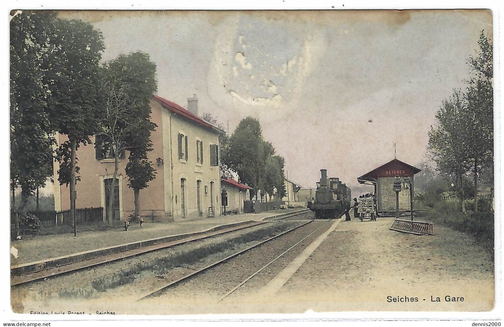 SEICHES (49) - Seiches Sur Le Loir - La Gare - Ed. Louis Parent, Seiches - Carte Colorisée - Seiches Sur Le Loir