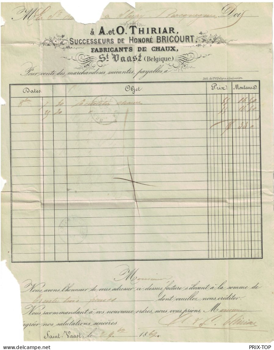 TP 17 S/LAC Daté St. Vaast 1869 LOS PTS 204 + Obl. Double Cercle La Louvière 5/11/69 > Bracquegnies C. D'arrivée - Matasellado Con Puntos