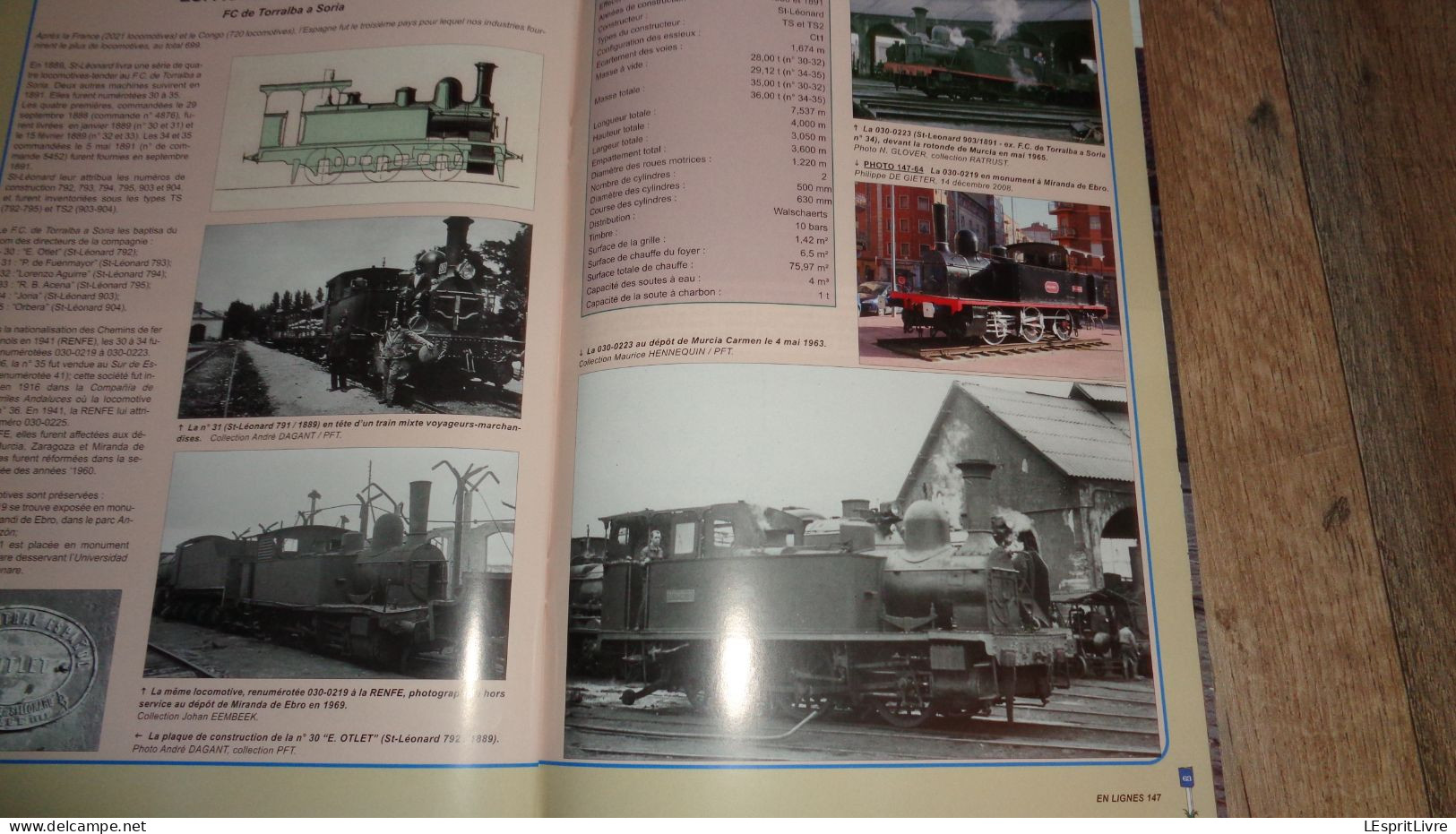 EN LIGNES Revue Ferroviaire N° 147 SNCB NMBS Chemins de Fer Locomotive Vapeur Type 10 Wagon Extensible Transport