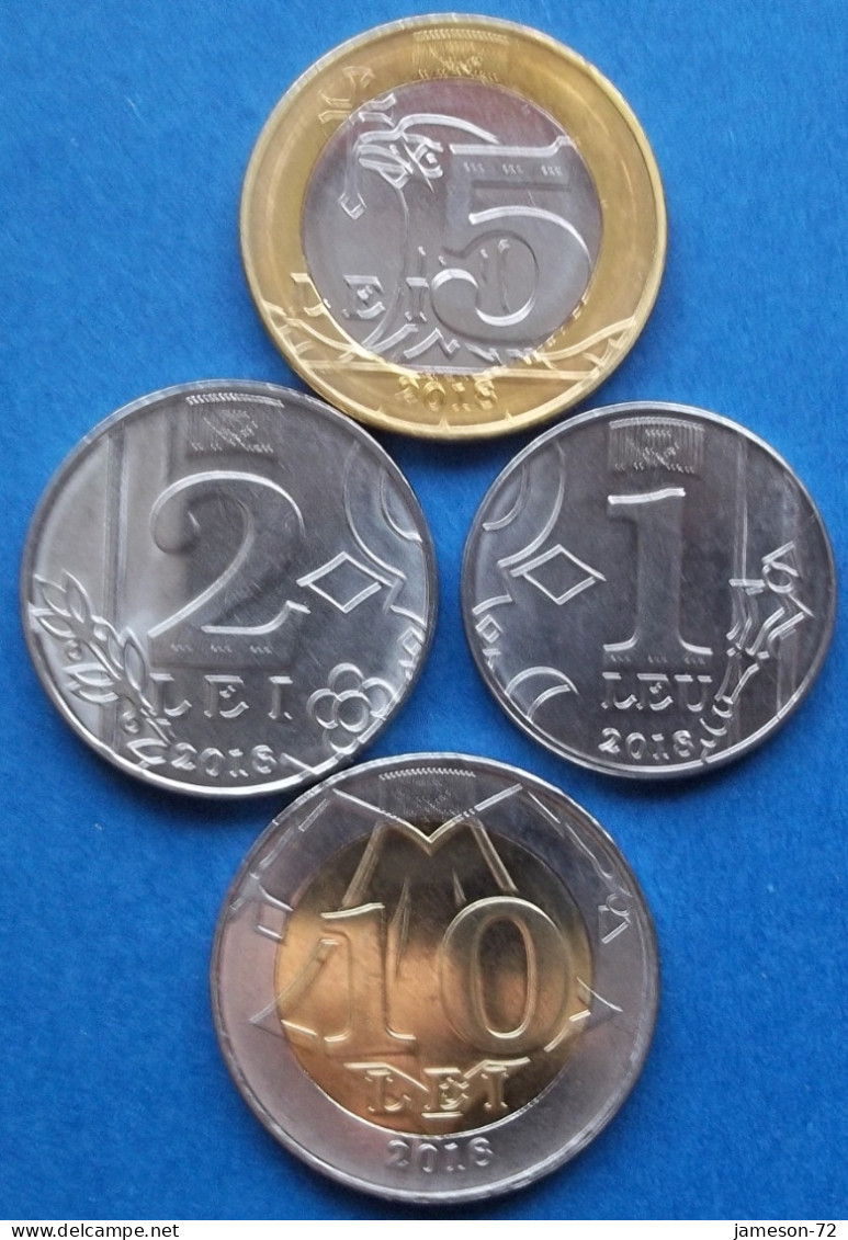 MOLDOVA - Set 4 Coins: 1, 2, 5, 10 Lei 2018 "Coat Of Arms Of The Moldavian Pri" KM# 10 Republic (1991) - Edelweiss Coins - Moldawien (Moldau)