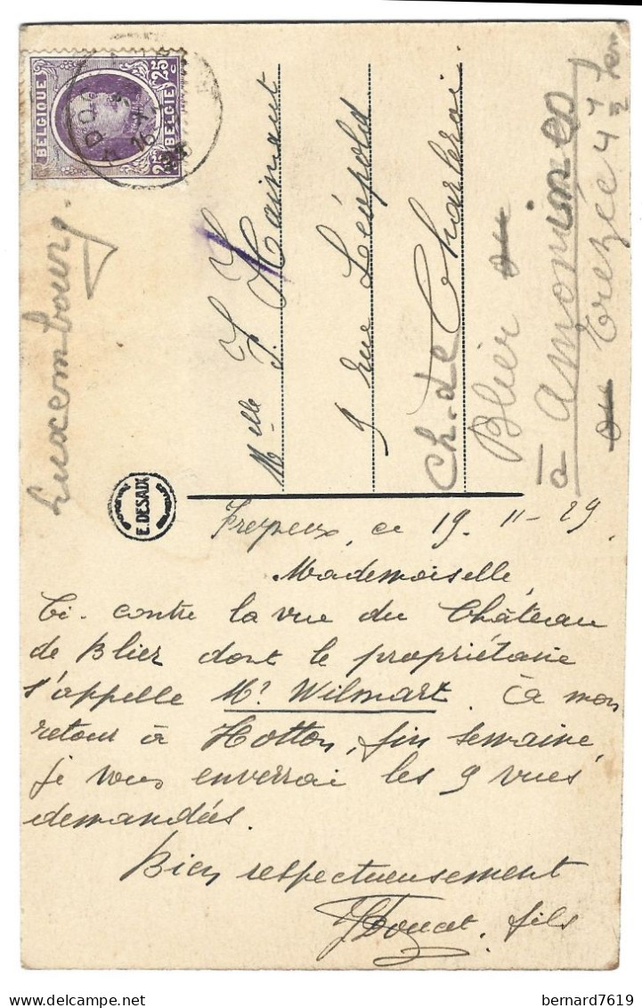 Belgique -   Blier - Chateau De Blier Pres Erezee -  Voir Texte Verso - Erezée