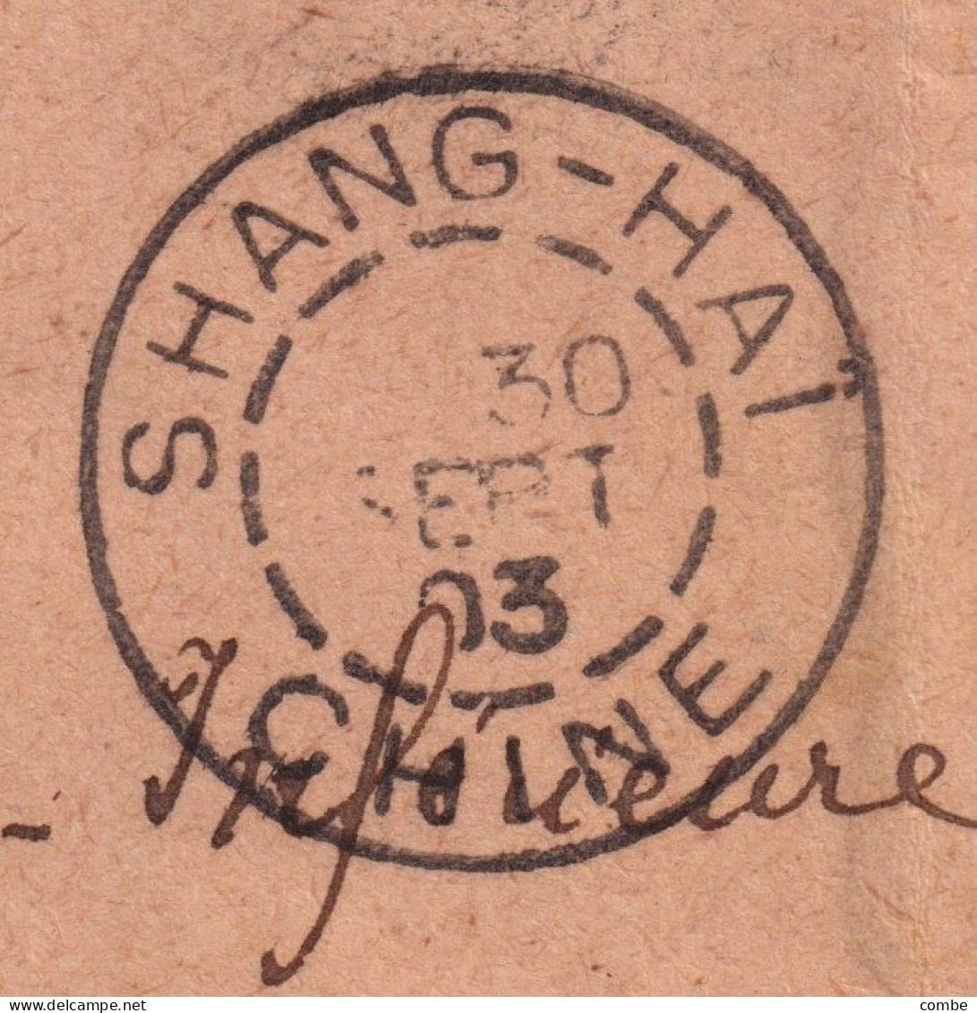 LETTRE. CHINE. COVER CHINA.1903. SHANG-HAI. DRAGON 10c.  CHUNGKING. POUR FRANCE - Brieven En Documenten