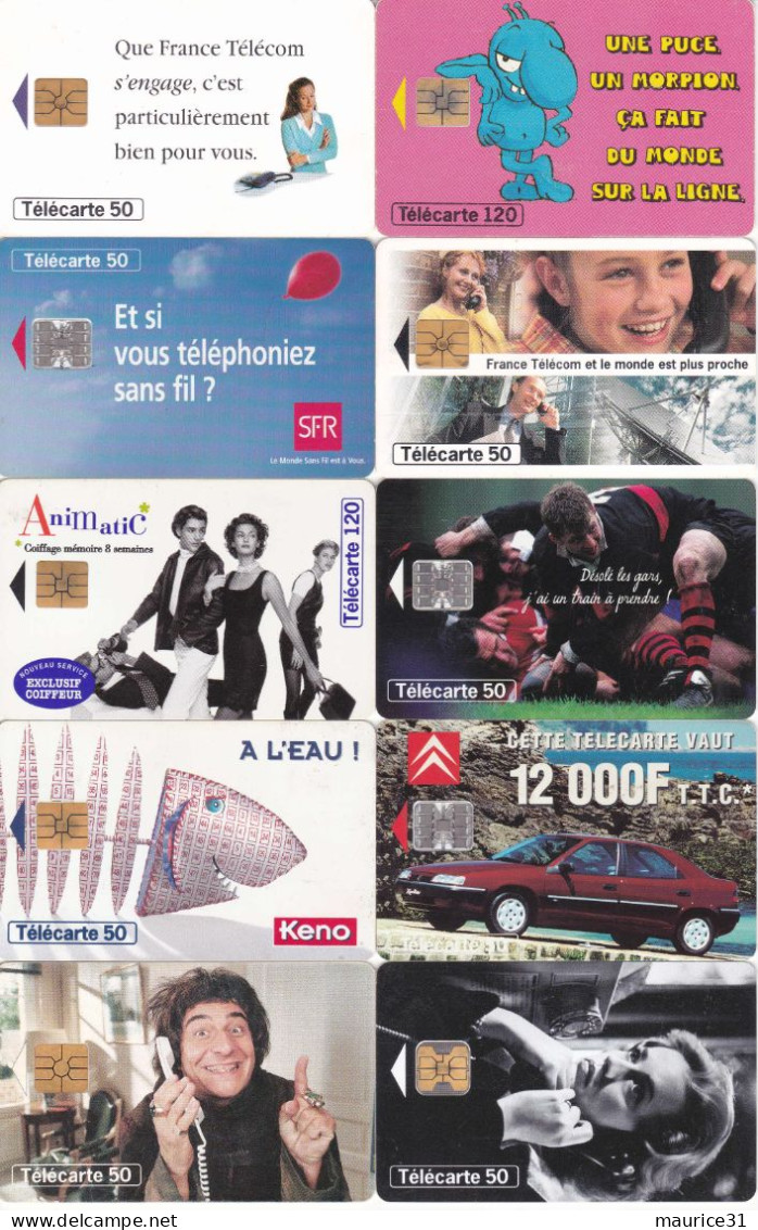 45 Télécartes Différentes FRANCE Lot1 - Sammlungen