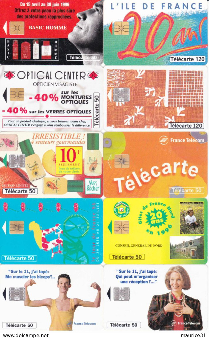 45 Télécartes Différentes FRANCE Lot1 - Collections