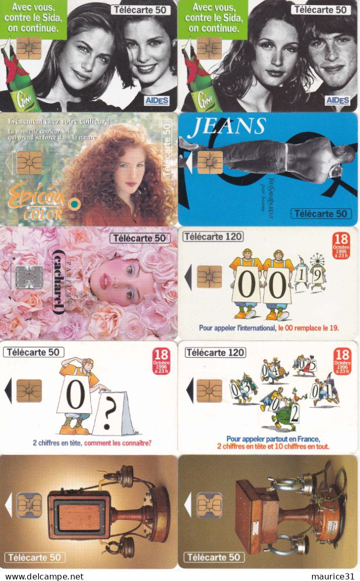 45 Télécartes Différentes FRANCE Lot1 - Collections