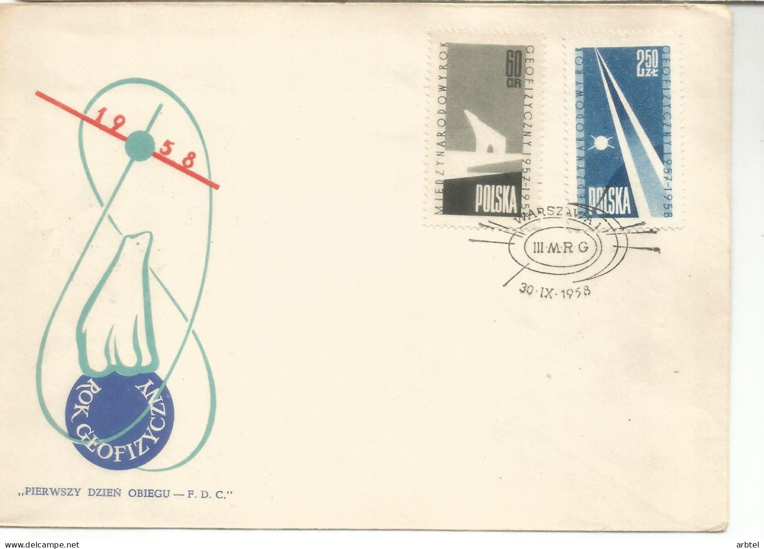 ANTARTIDA ANTARCTIC POLONIA AÑO GEOFISICO 1958 - Año Polar Internacional