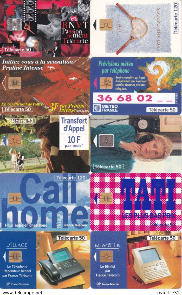 45 Télécartes Différentes FRANCE Lot3 - Collections