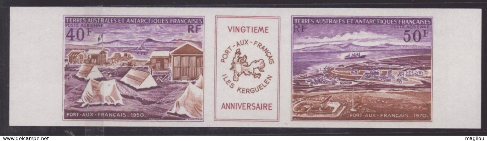 2 Essai De Couleur Multicolore Taaf/fsat Port Aux Français Kerguelen Yvert PA 26A MNH **3 - Non Dentelés, épreuves & Variétés