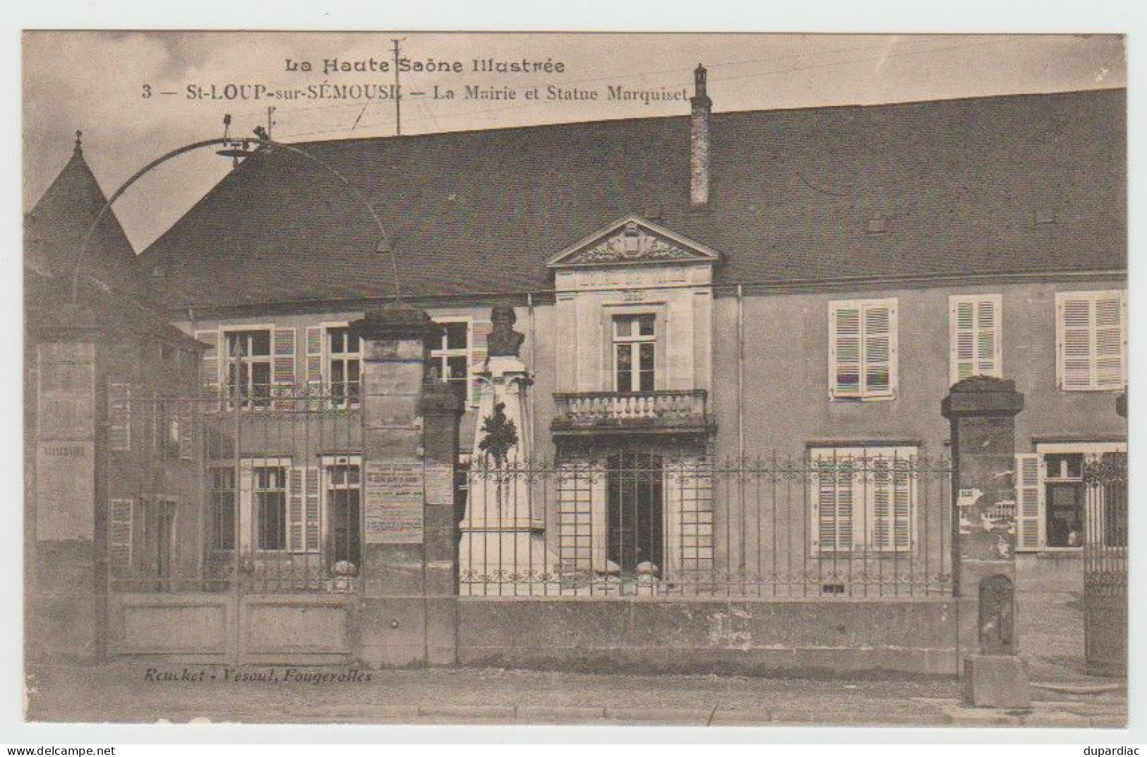 70 - Haute Saône /  SAINT LOUP Sur SEMOUSE -- La Mairie Et Statue Marquiset. - Saint-Loup-sur-Semouse