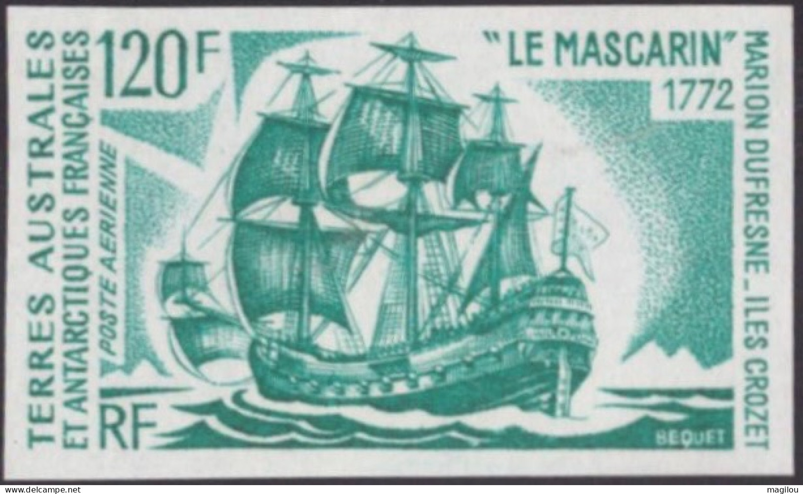 Essai De Couleur Taaf/fsat Bateau Le Mascarin  Yvert PA 30 MNH **2 - Imperforates, Proofs & Errors