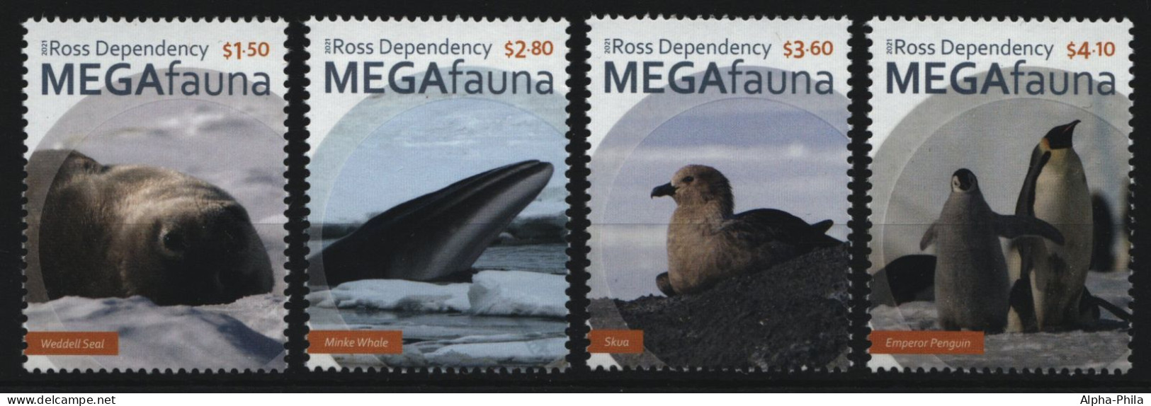 Ross-Gebiet 2021 - Mi-Nr. 176-179 ** - MNH - Wildtiere / Wild Animals - Unused Stamps