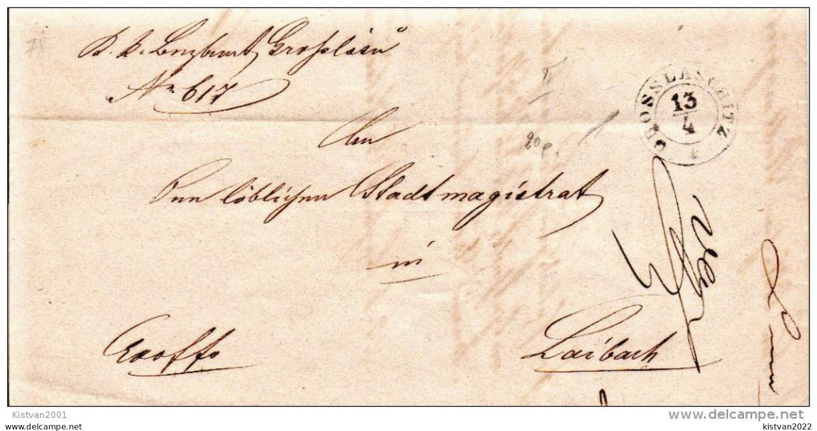 Postal History: Austro-Hungarian Prephilately Cover Grosslaschitz - ...-1850 Prephilately