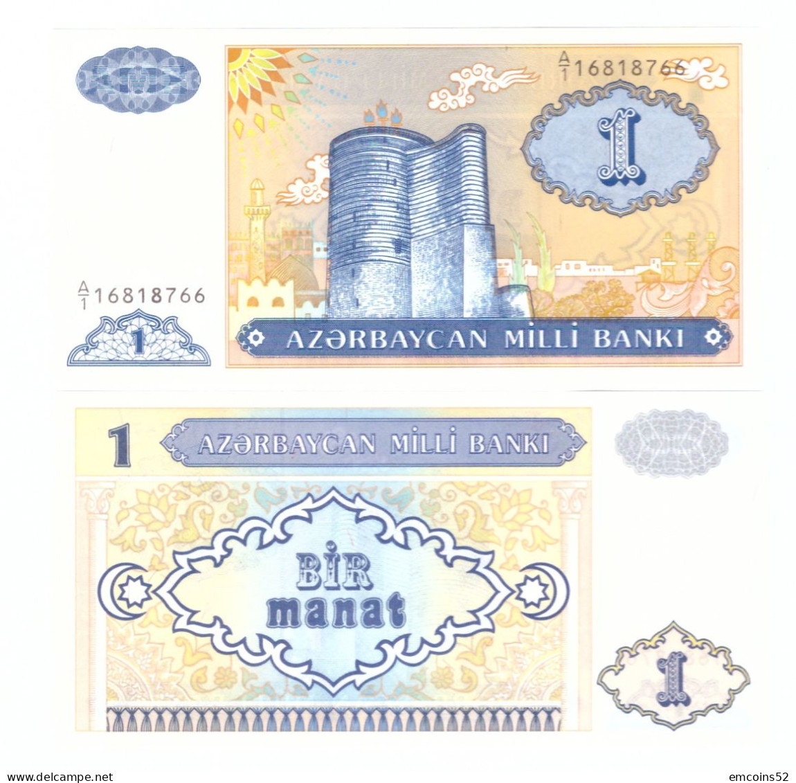 AZERBAIJAN 1 MANAT 1993  P-14  UNC - Aserbaidschan