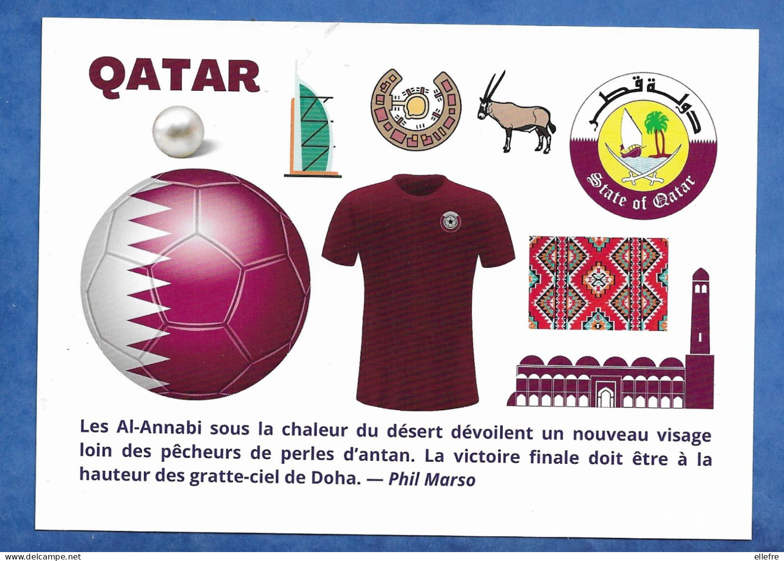 CPM QATAR Folklore Du Pays Et Sport Maillot Et Ballon De Football - Les Al Annabi Sous La Chaleur Du Désert... - Qatar