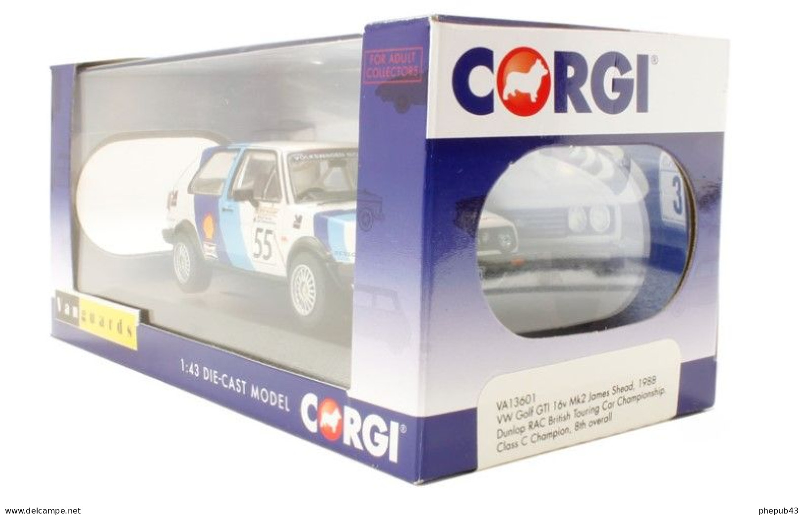 Volkswagen Golf GTI 16V Mk2 - James Shead - Class C Champion 8th RAC 1988 #55 - Corgi (Vanguards) - Corgi Toys