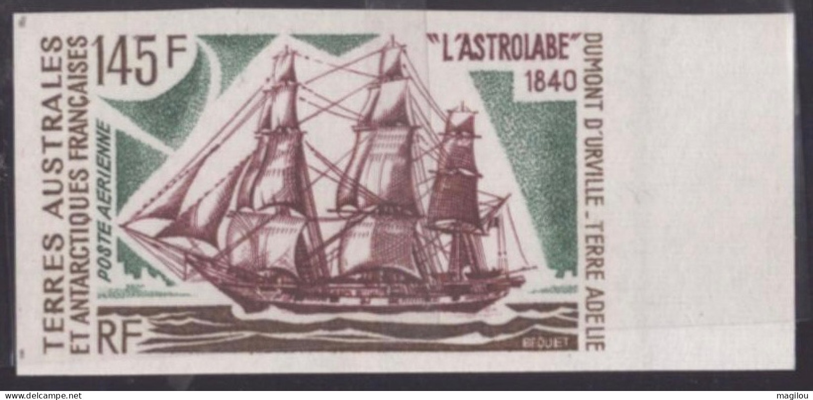 Essai De Couleur Multicolore  Taaf/fsat Bateau L’astrolabe  Yvert PA 31 MNH ** - Imperforates, Proofs & Errors