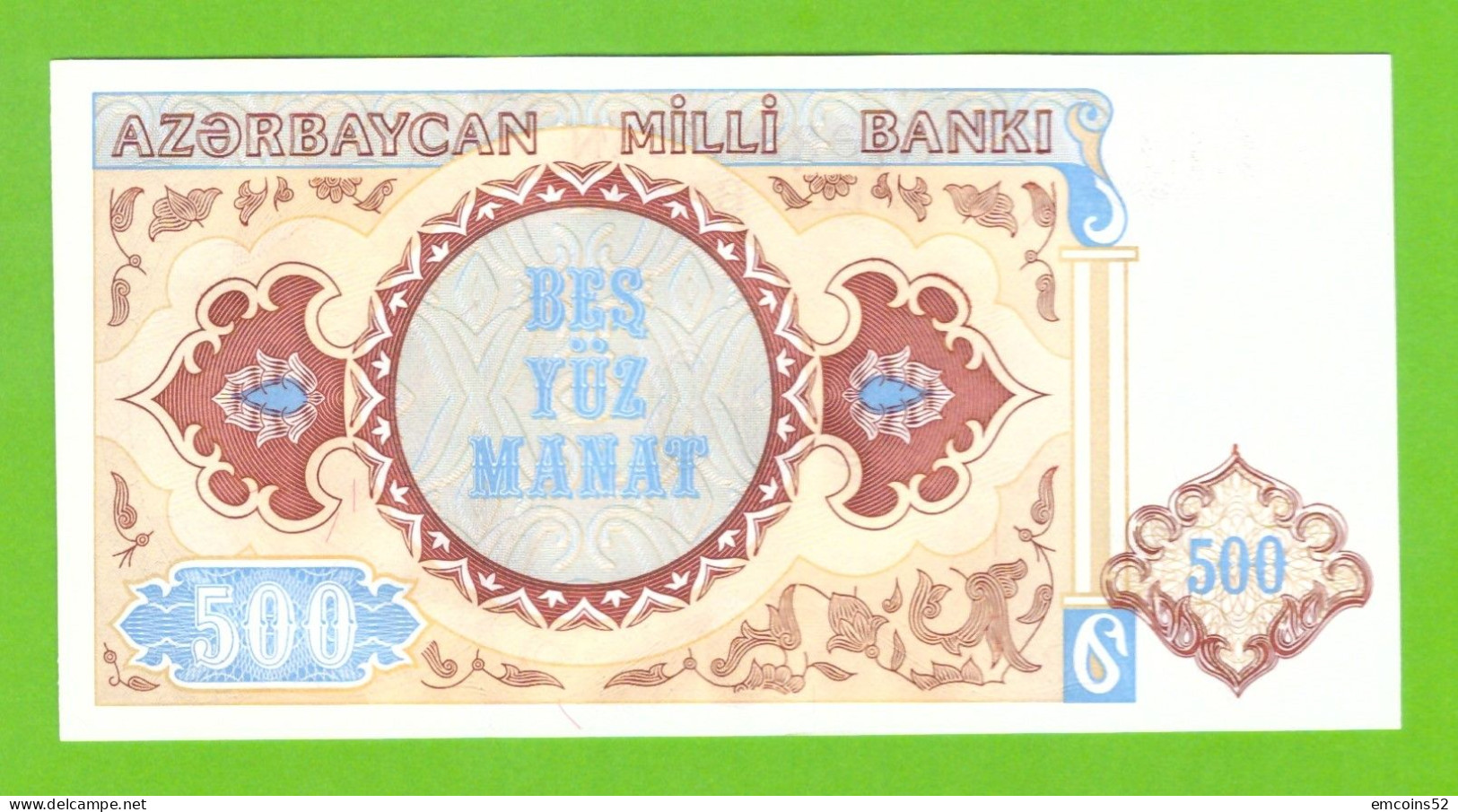 AZERBAIJAN 500 MANAT 1993  P-19b  UNC - Azerbaigian