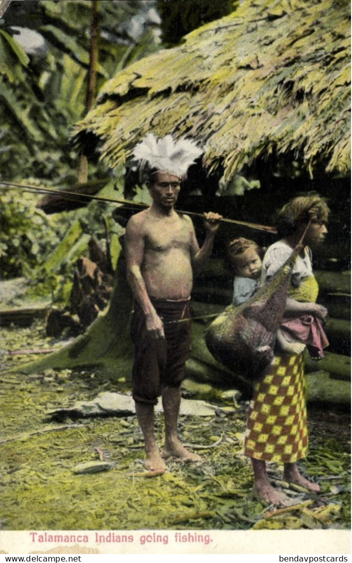 Costa Rica, C.A., Native Talamanca Indians Going Fishing (1910s) Wimmer Postcard - Costa Rica