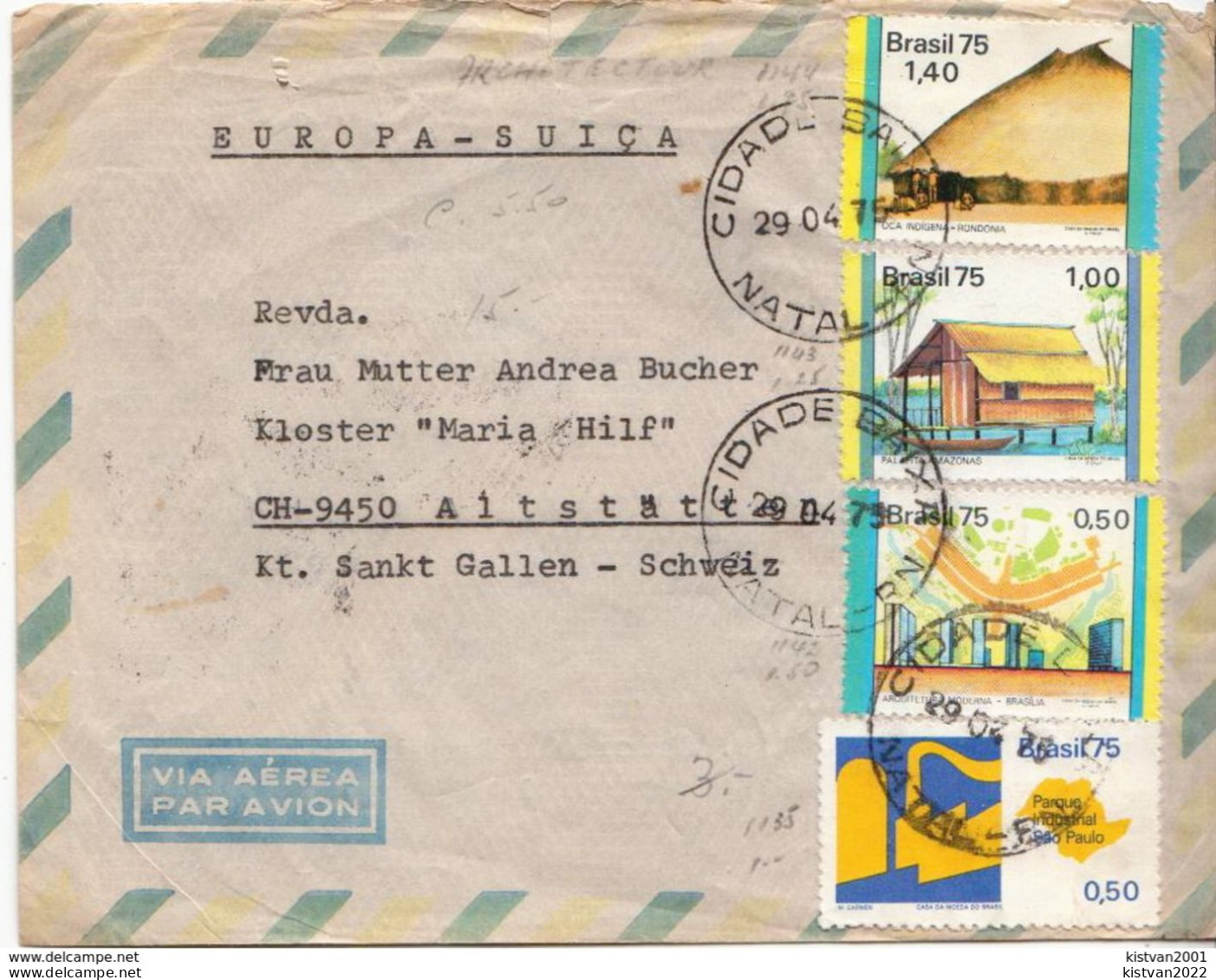 Postal History Cover: Brazil Stamps On 3 Covers - Lettres & Documents