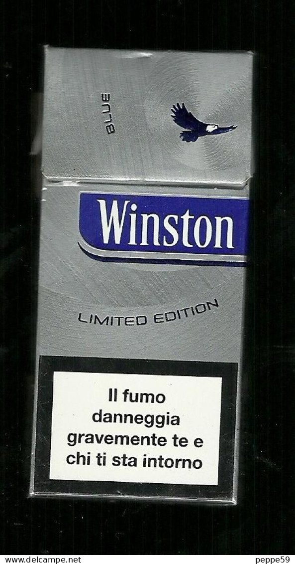 Tabacco Pacchetto Di Sigarette Italia - Winston Blue Limited Edition Da 10 Pezzi - Vuoto - Empty Cigarettes Boxes