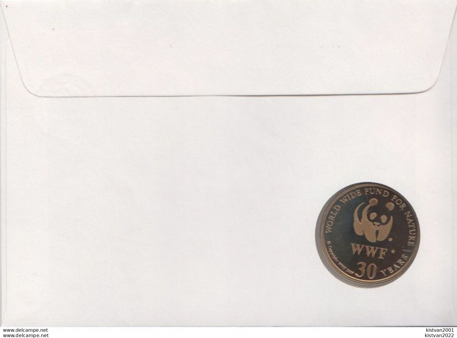 WWF 30 Years Coin Cover, Bugeranus Carunculatus ( Crane) - Lettres & Documents