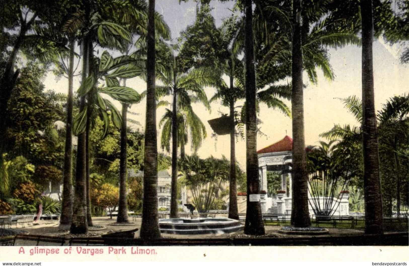 Costa Rica, C.A., Glimpse Of Vargas Park, Bandstand (1910s) Wimmer Postcard - Costa Rica