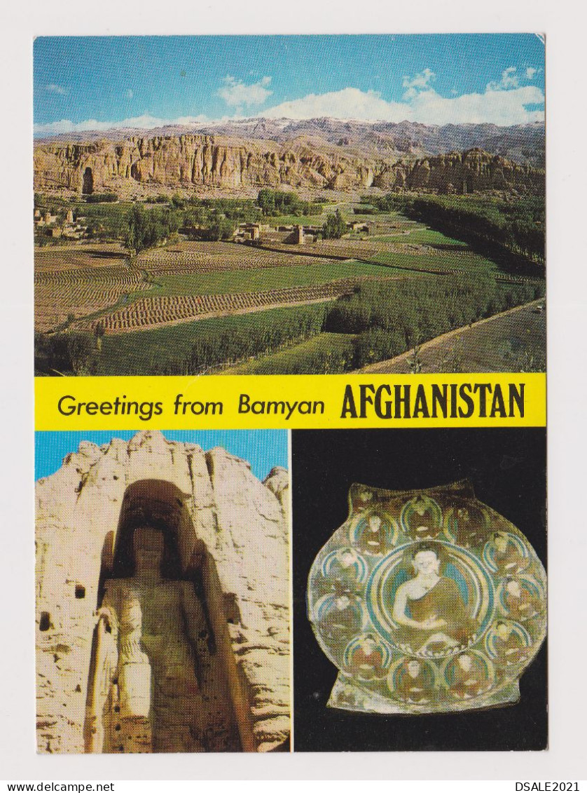 AFGHANISTAN Greetings From Bamyan, Buddha Of Bamyan View, Vintage Photo Postcard RPPc (66728) - Afghanistan