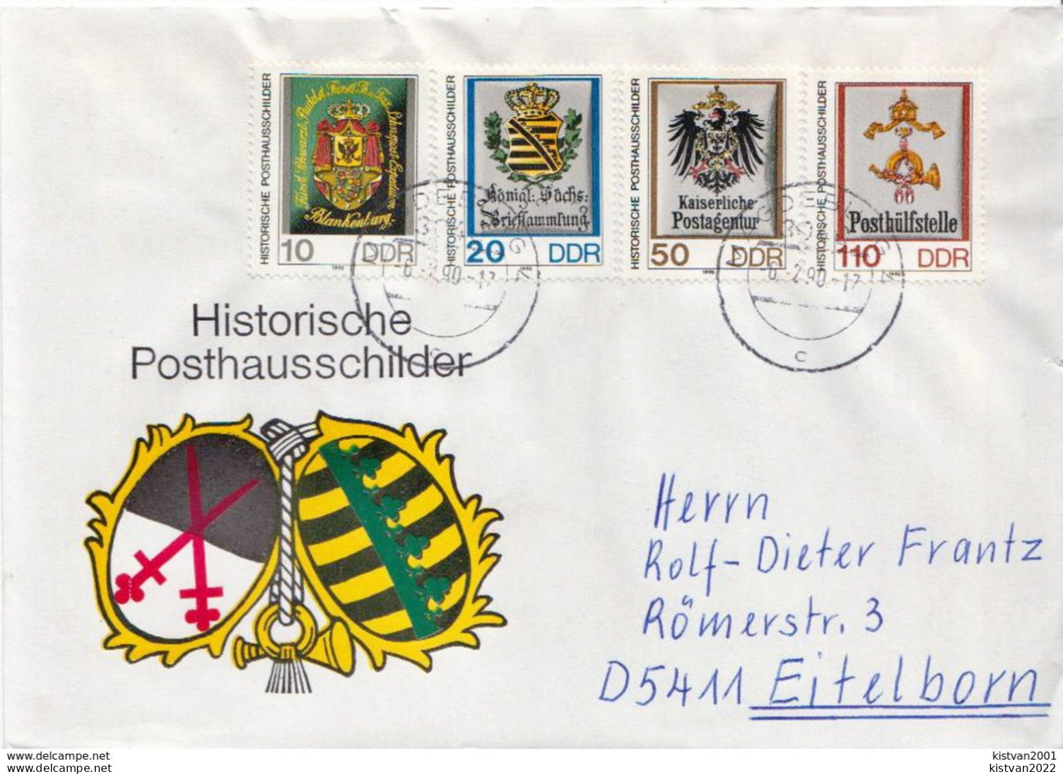 Postal History Cover: Germany / DDR Full Sets On 2 Covers - Briefe U. Dokumente
