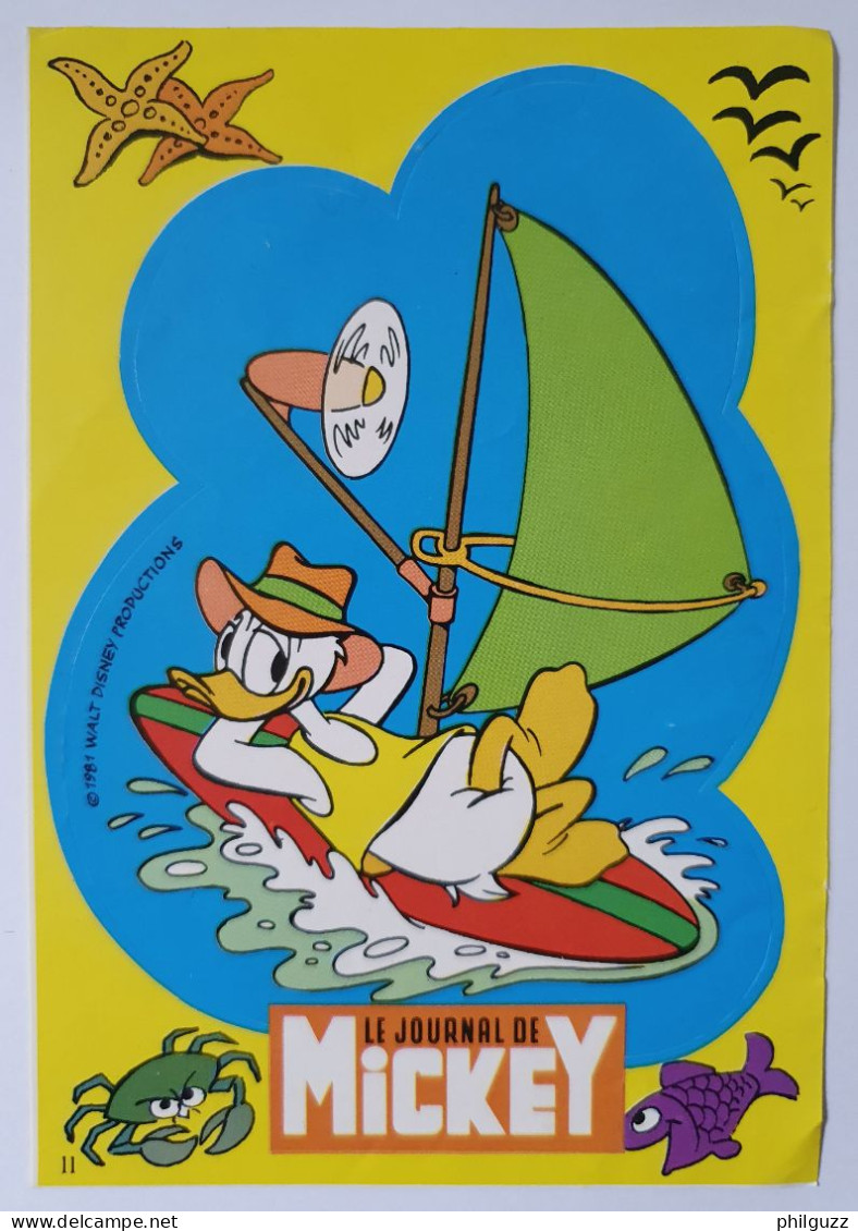 AUTOCOLLANT LE JOURNAL DE MICKEY DONALD 1981 Autocollants - Stickers