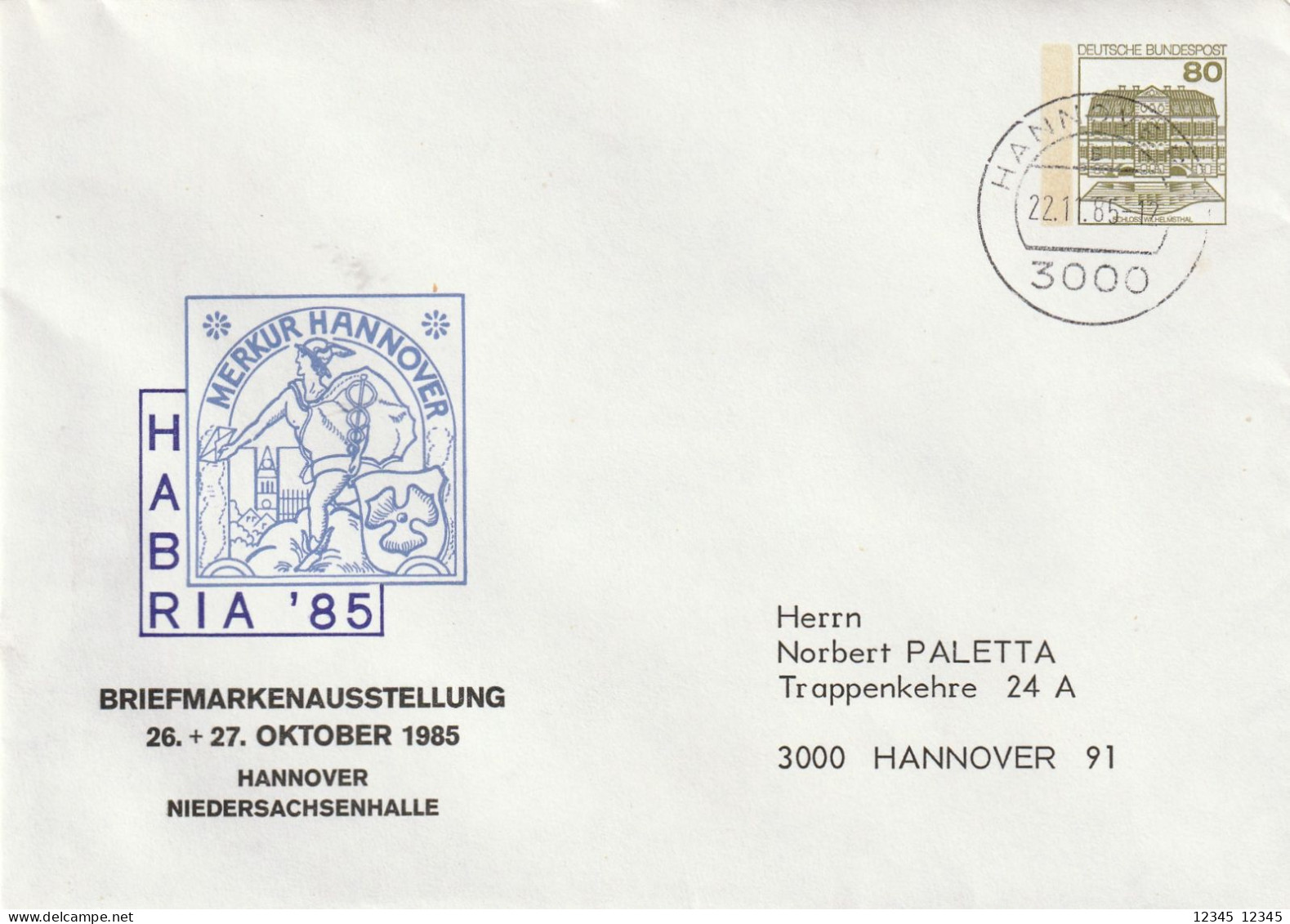 Duitsland 1985, Prepayed Letter, Stamp Exhibition Hannover, Habria '85 - Private Covers - Used