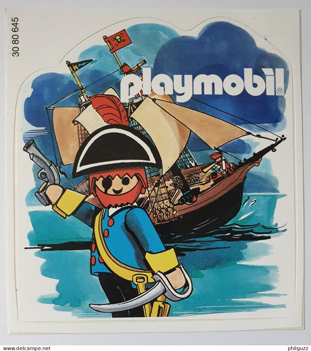 AUTOCOLLANT PLAYMOBIL PIRATE ET BATEAU PIRATE JAC - Playmobil