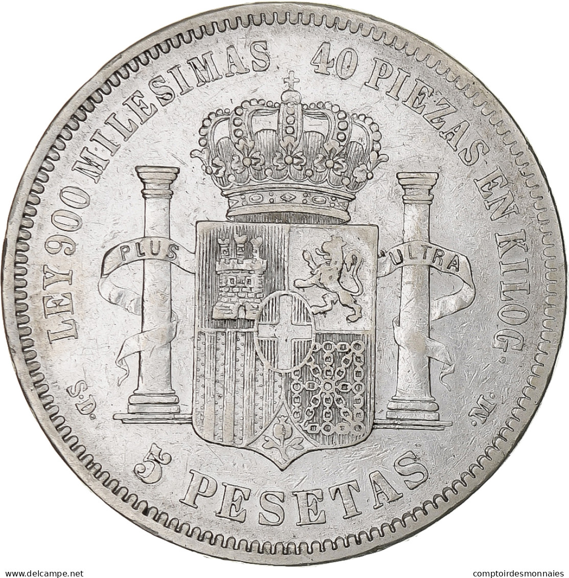 Espagne, Amadeao I, 5 Pesetas, 1871, Madrid, TTB, Argent, KM:666 - First Minting