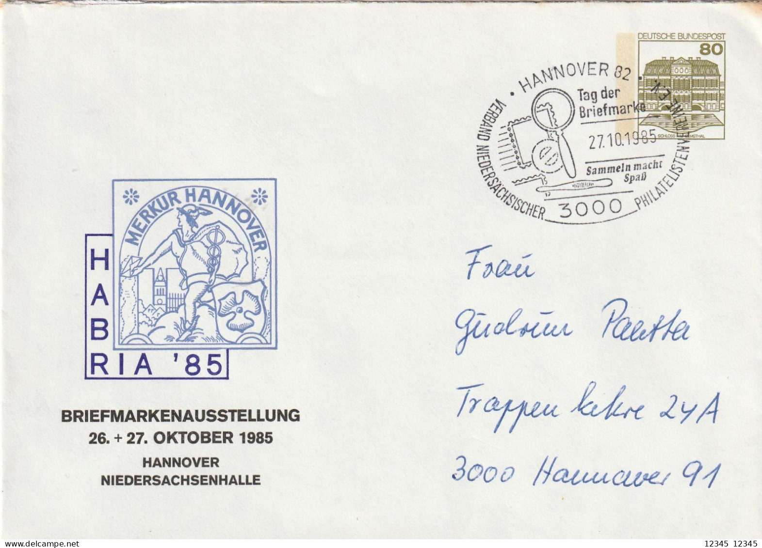 Duitsland 1985, Prepayed Letter, Stamp Exhibition Hannover, Habria '85 - Enveloppes Privées - Oblitérées