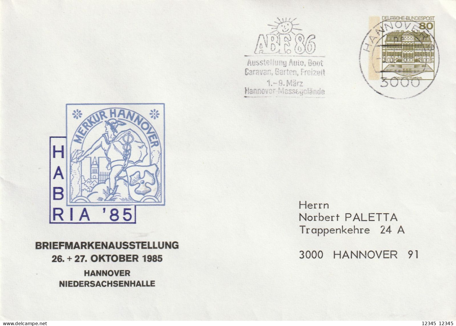 Duitsland 1985, Prepayed Letter, Stamp Exhibition Hannover, Habria '85 - Privatumschläge - Gebraucht