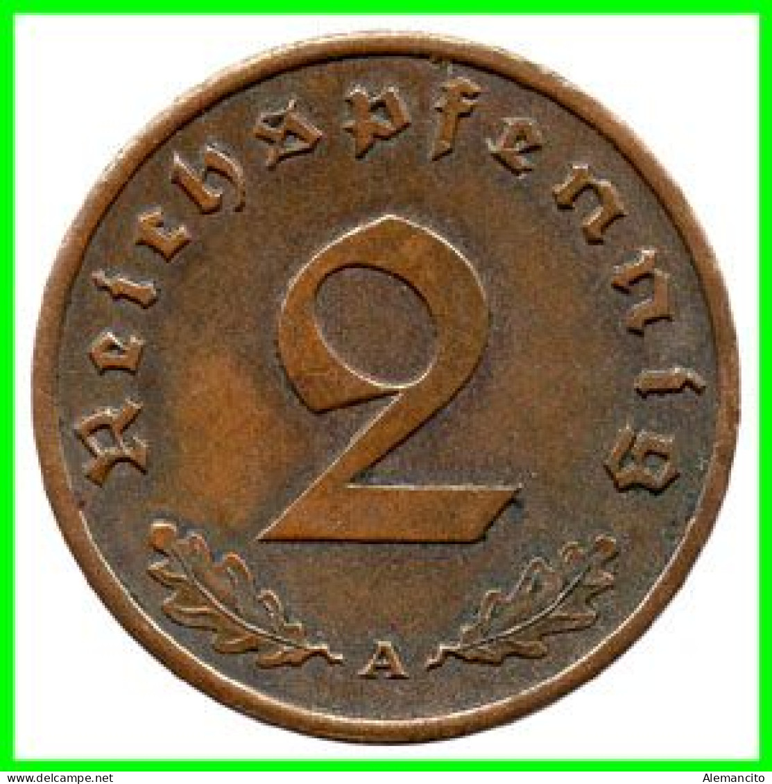 GERMANY - ALEMANIA DEUTFCHES REICH SERIE DE 7 MONEDAS DE 2 REICHSPFENNIG AÑO 1939 BRONCE 2ª GUERRA MUNDIAL - 2 Reichspfennig