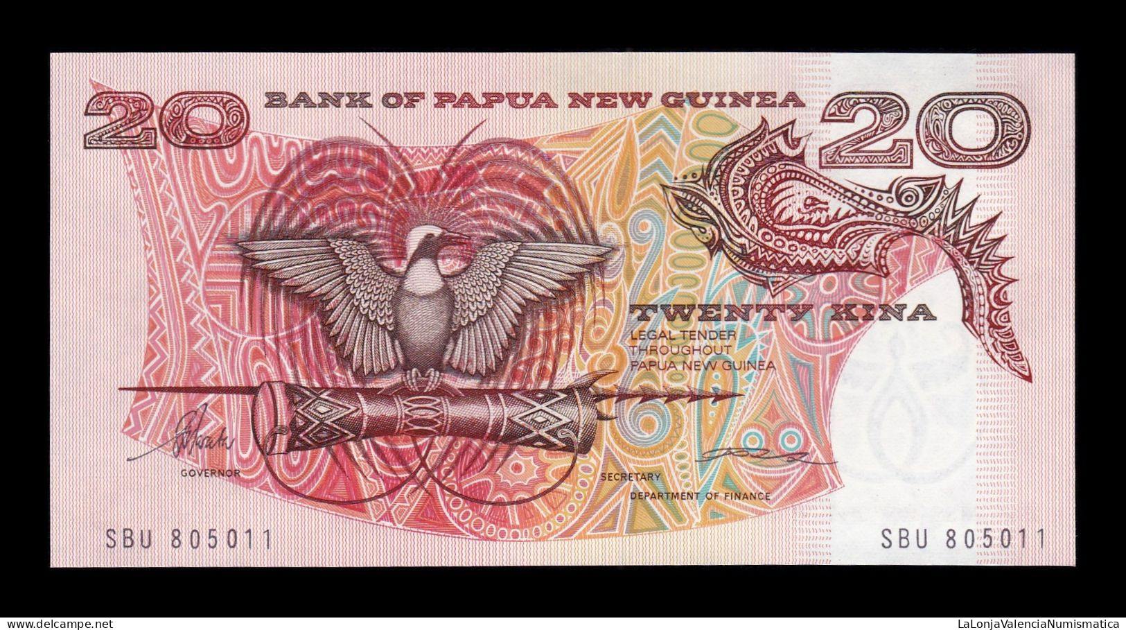 Papua New Guinea 20 Kina 1995 Pick 10b(1) Sc Unc - Papouasie-Nouvelle-Guinée