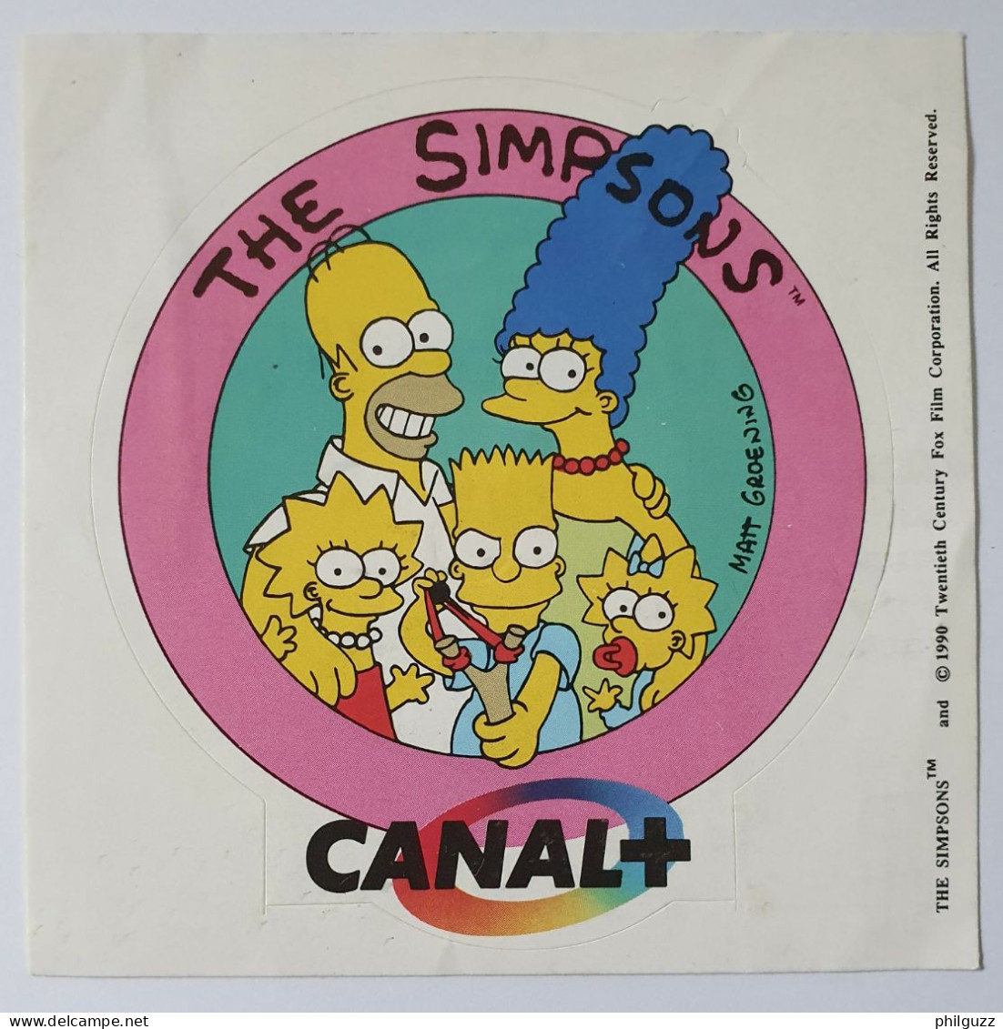 AUTOCOLLANT CANAL + 1990 THE SIMPSONS MAAT GROENING - Stickers